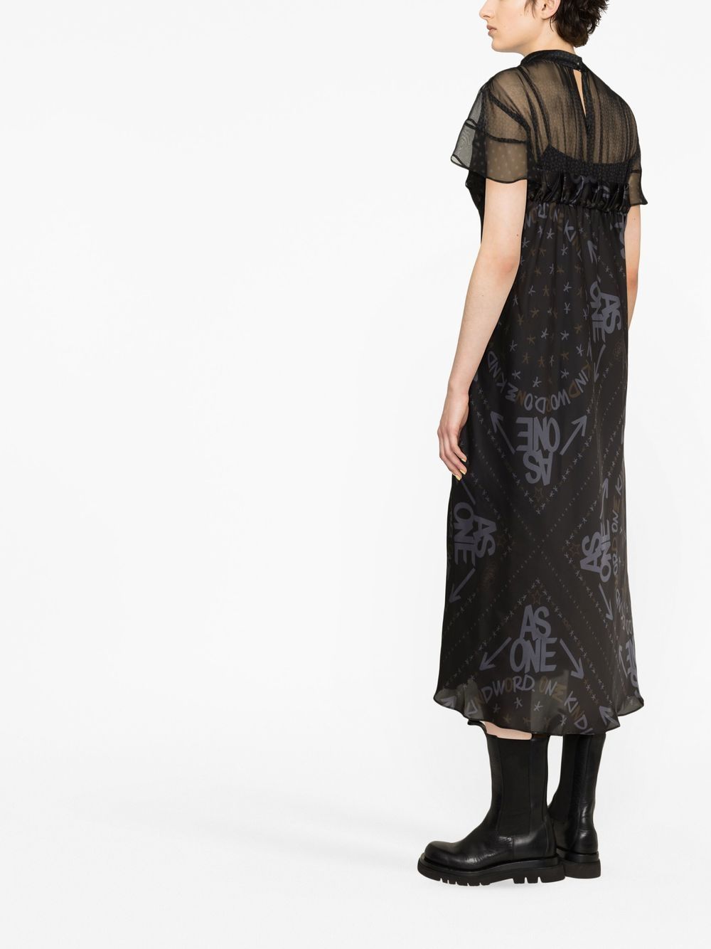Sacai X Eric Haze Logo Print Dress In Black