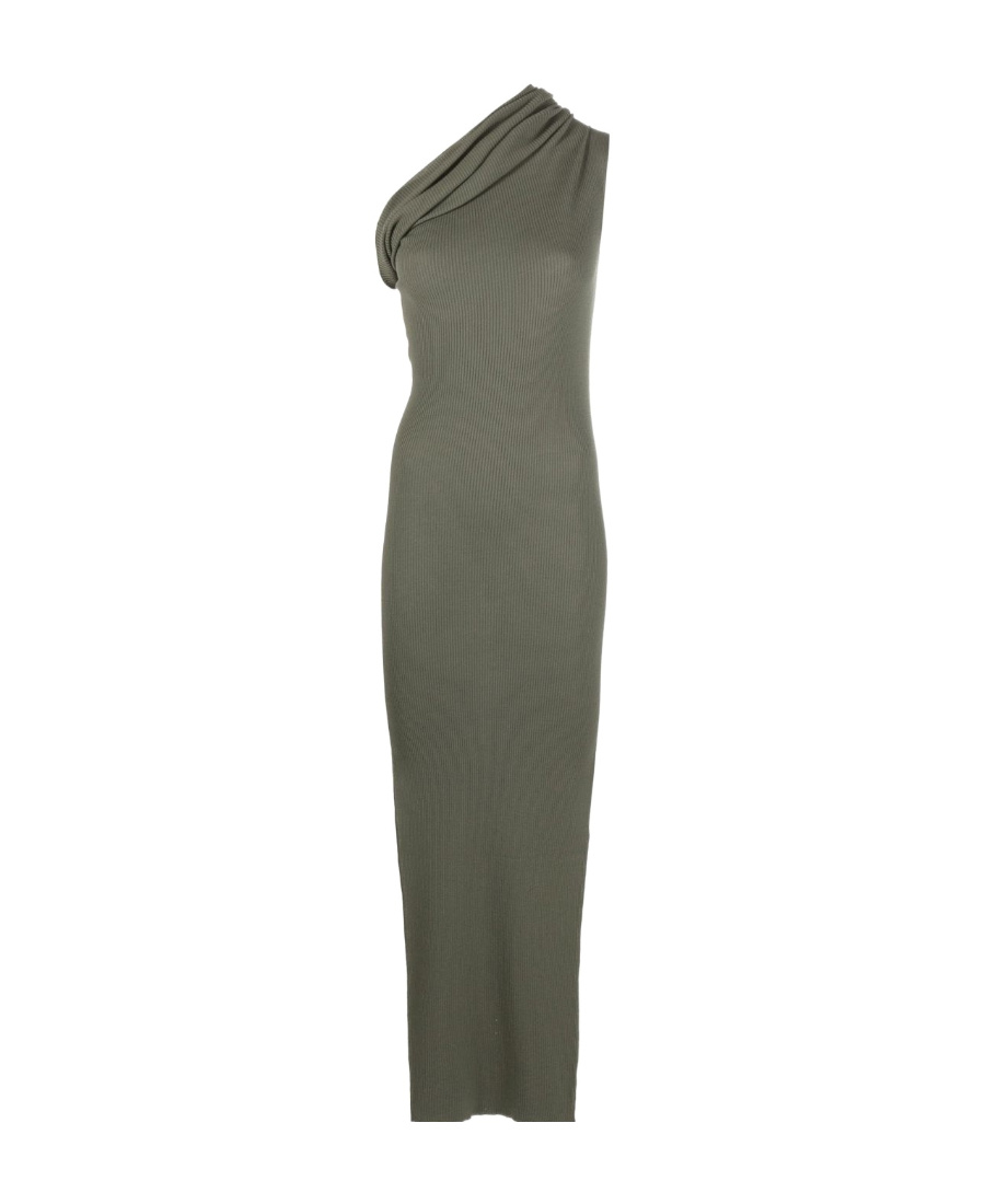 Rick Owens One-shoulder Sleeveless Maxi Dress In Green
