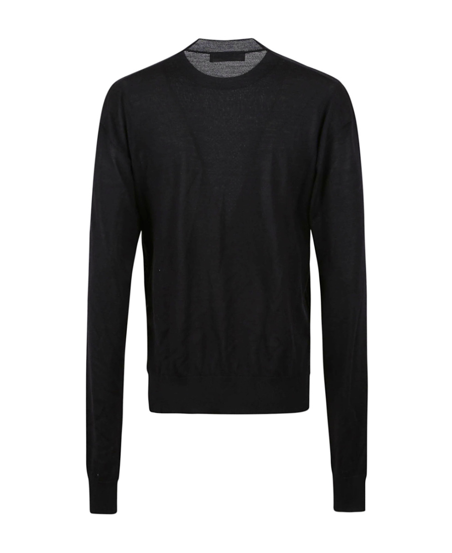 Shop Jil Sander Ribbed Crew Neck Jumper In Black
