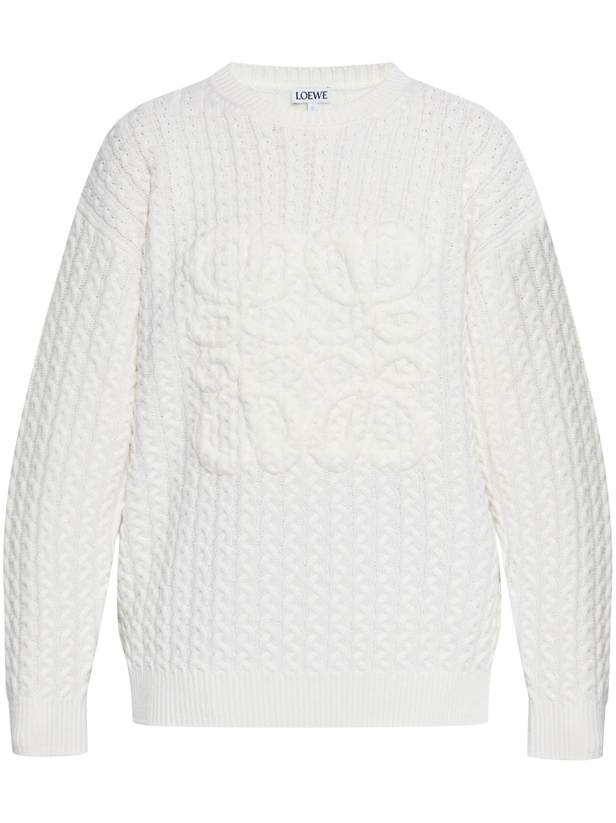 Loewe Anagram Wool Sweater In White