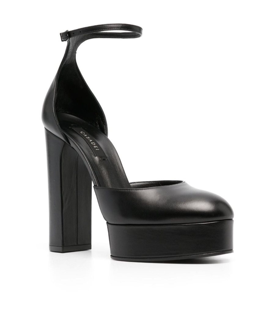 Casadei Black Patent Leather Pumps With Platform In Black