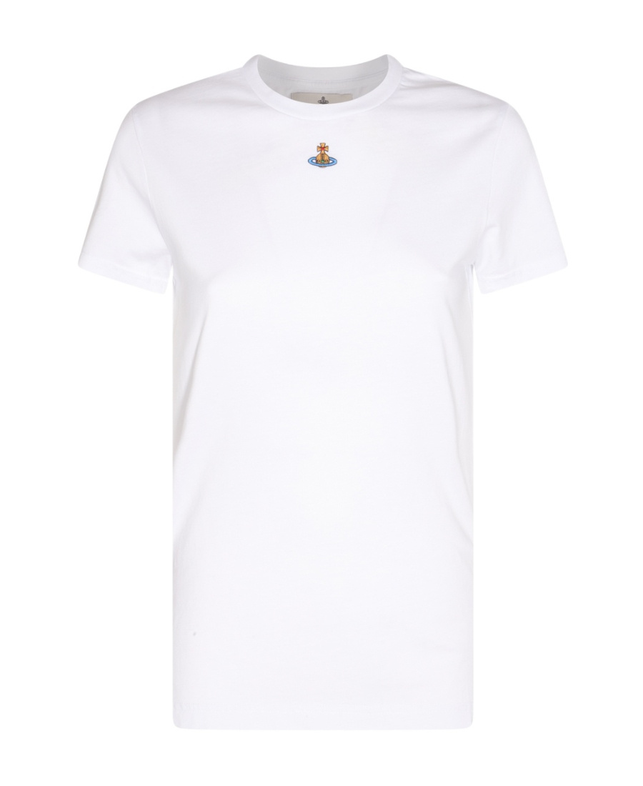 Shop Vivienne Westwood Orb Logo-embroidered Crewneck T-shirt In White