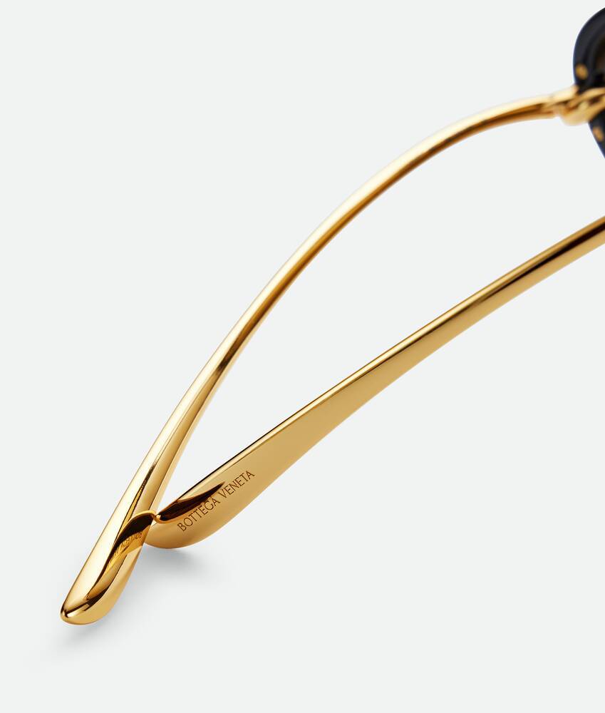 Bottega Veneta New Knot Aviator-style Acetate And Gold-tone Sunglasses In Black