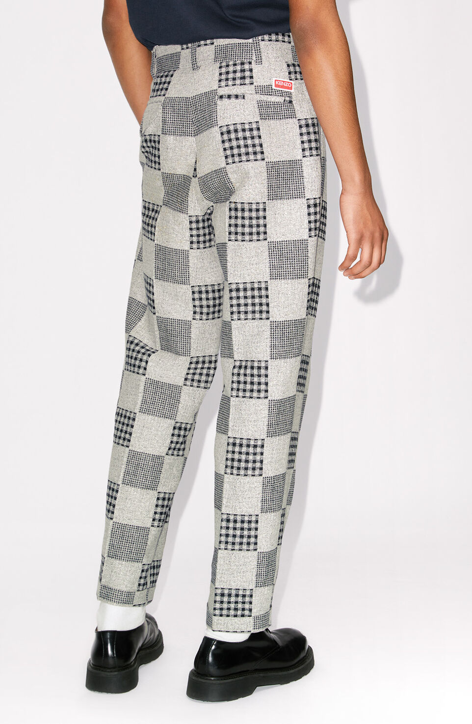 Kenzo Patchwork Trousers In Gray