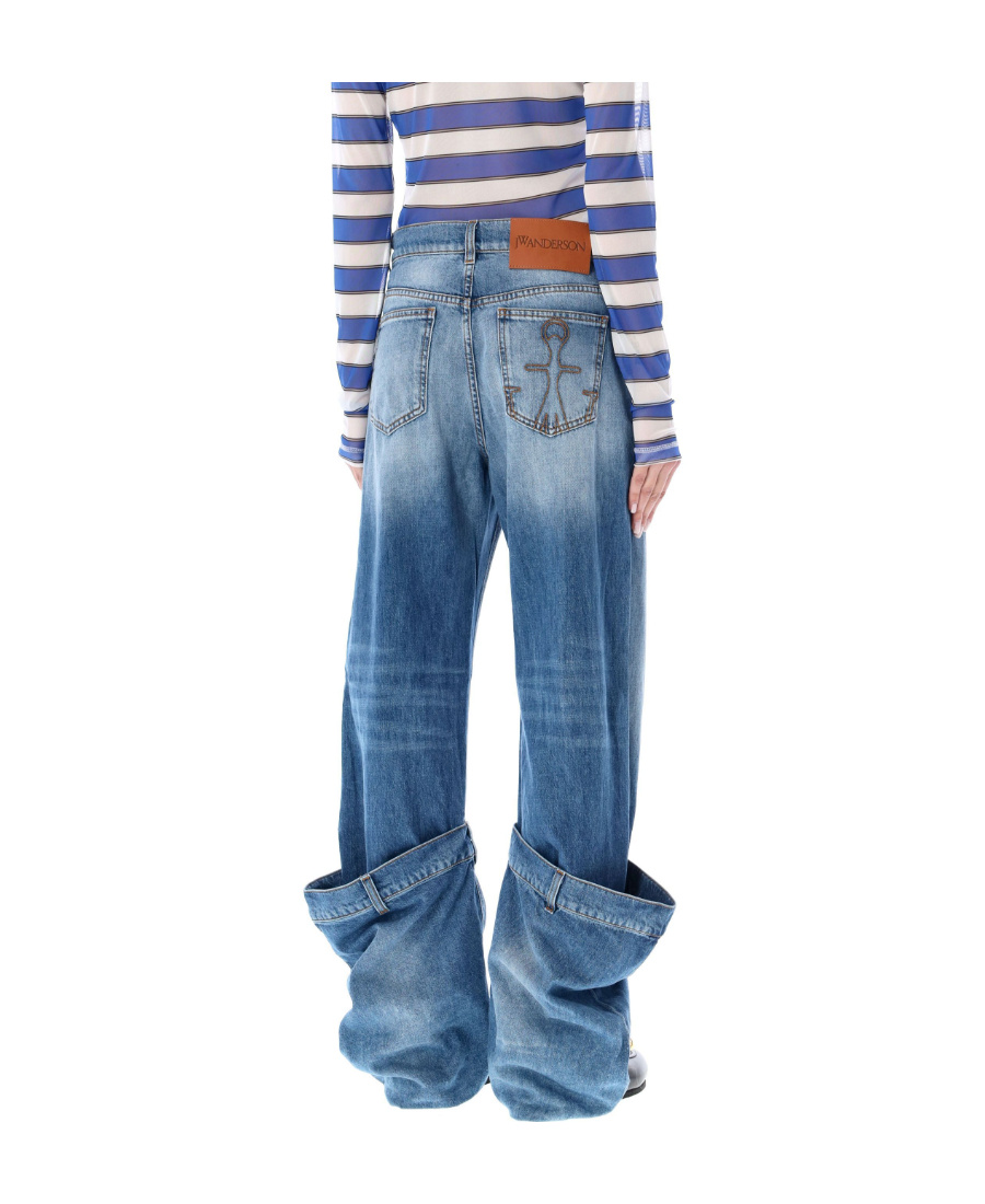 Jw Anderson Distressed Bucket Jeans In Blue