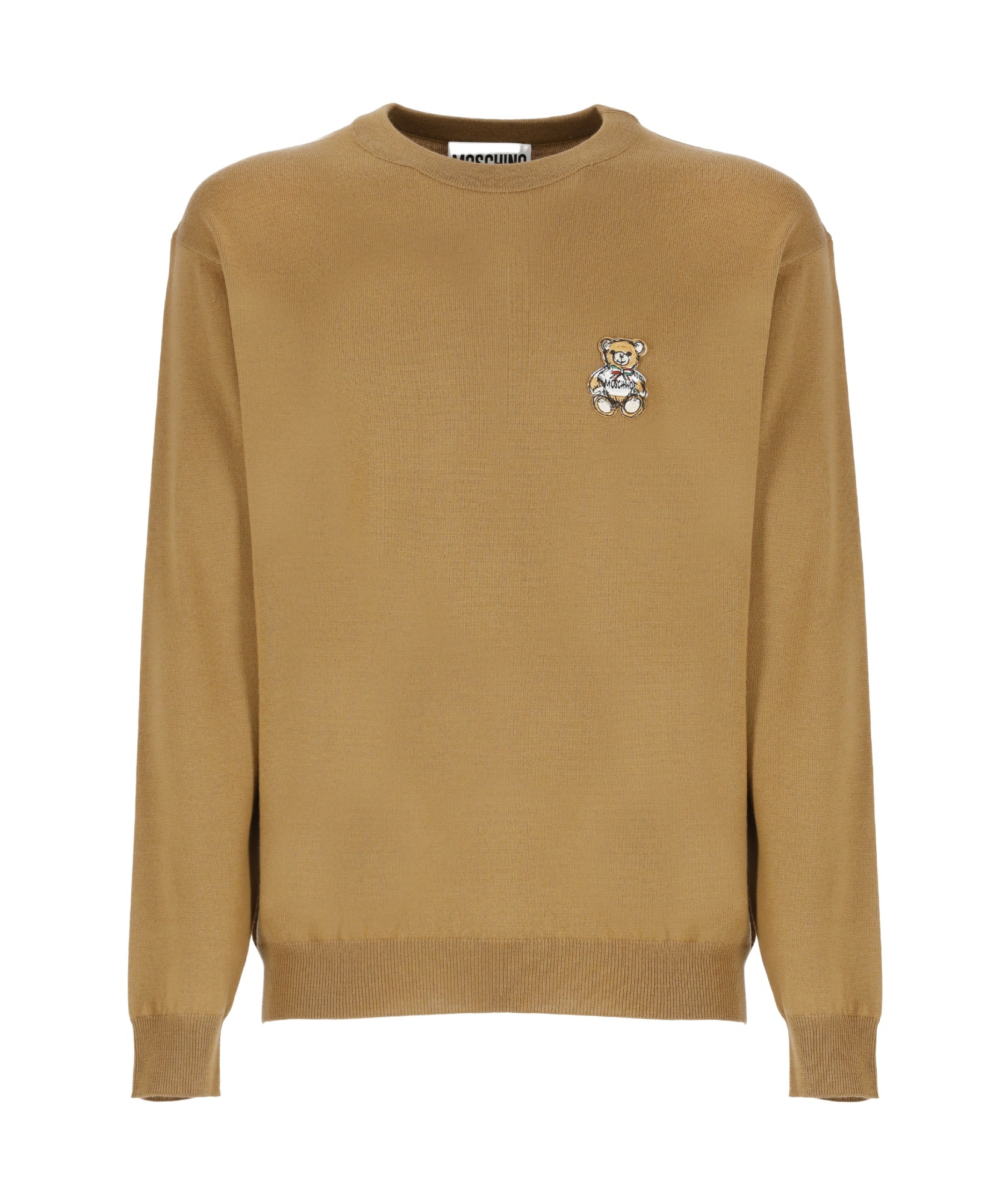 Moschino Round Neck Sweater In Brown