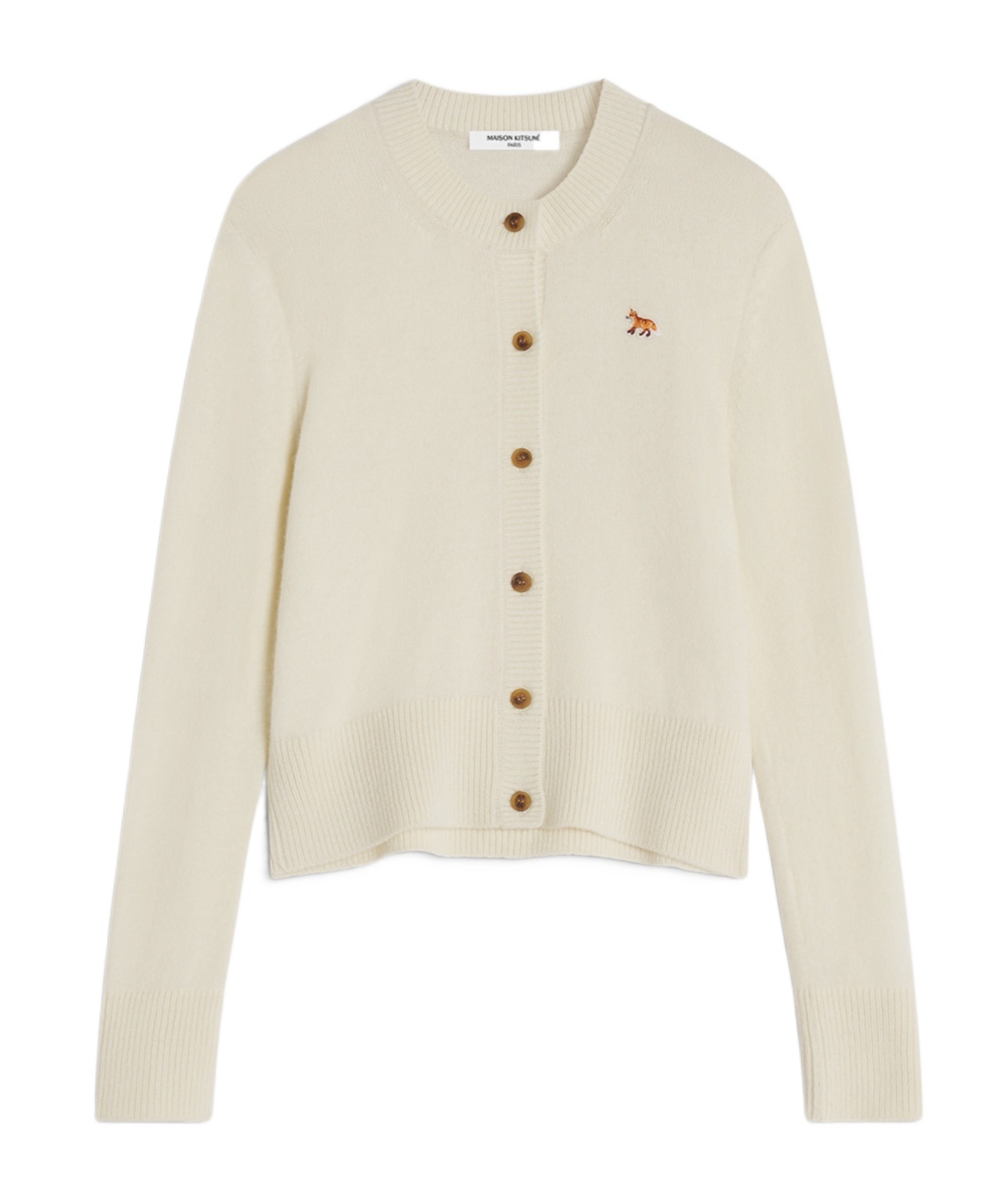 Maison Kitsuné Profile Fox-embroidered Button Cardigan In Multi