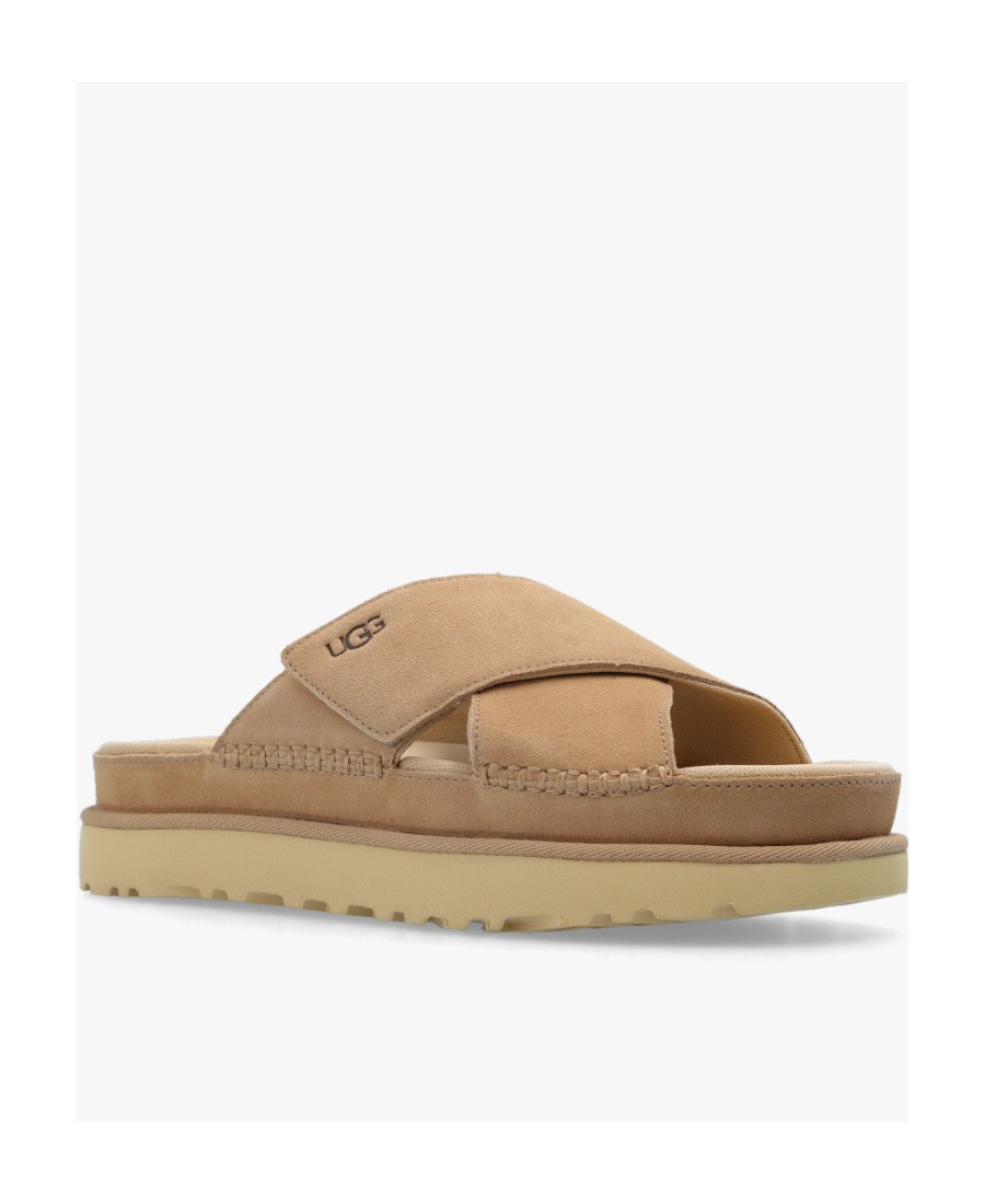Ugg Goldenstar Cross Slides In Nude