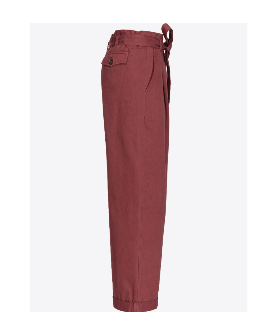 Pinko Wide-leg Cropped Trousers In Red