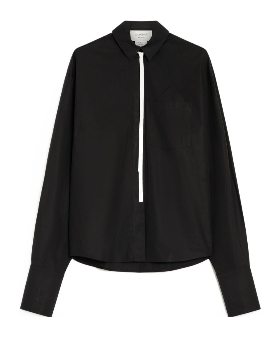 Sportmax Woman Shirt Black Size 8 Cotton In Black