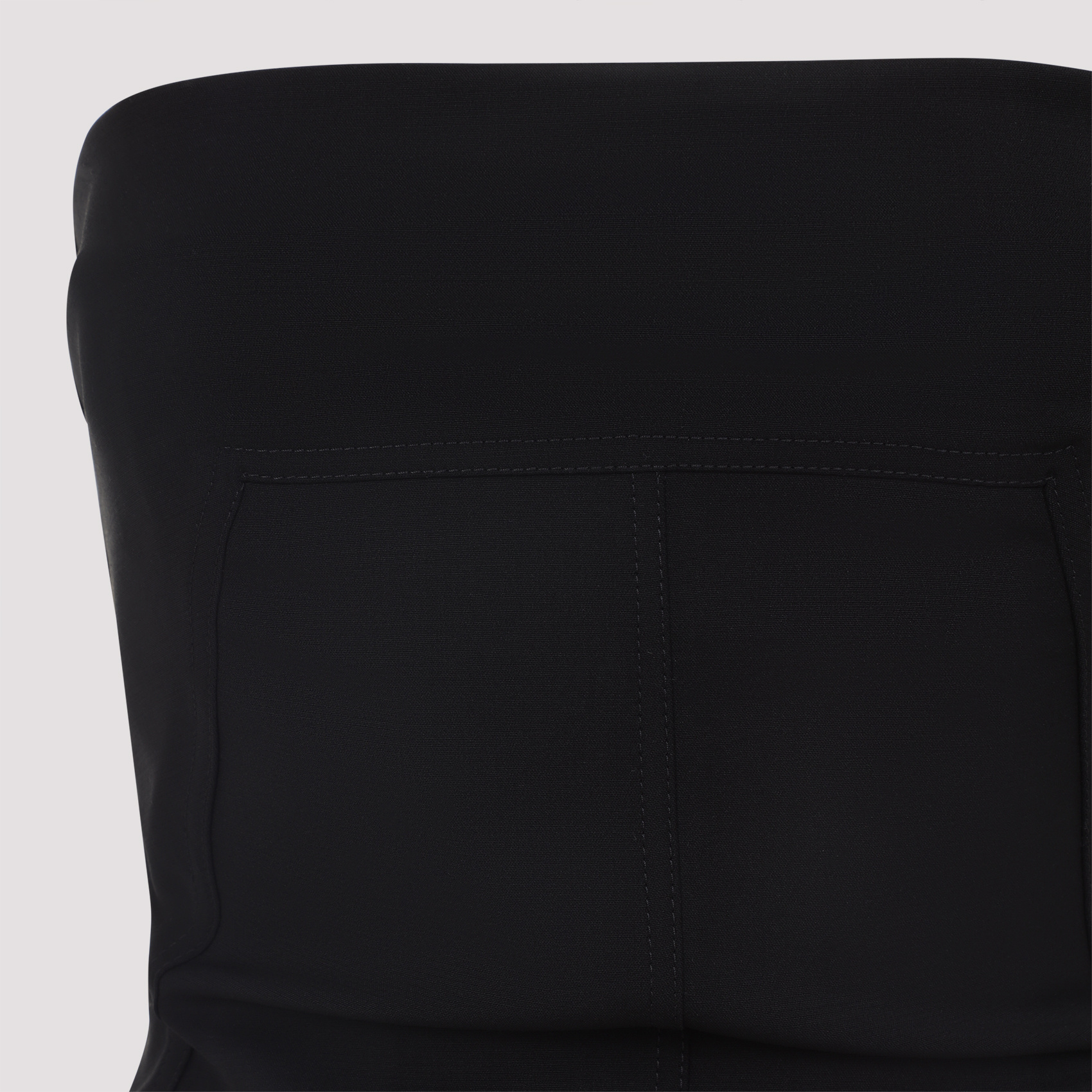 Rick Owens Strapless Black Top With Fitted Bodice And Flared Hem In Black