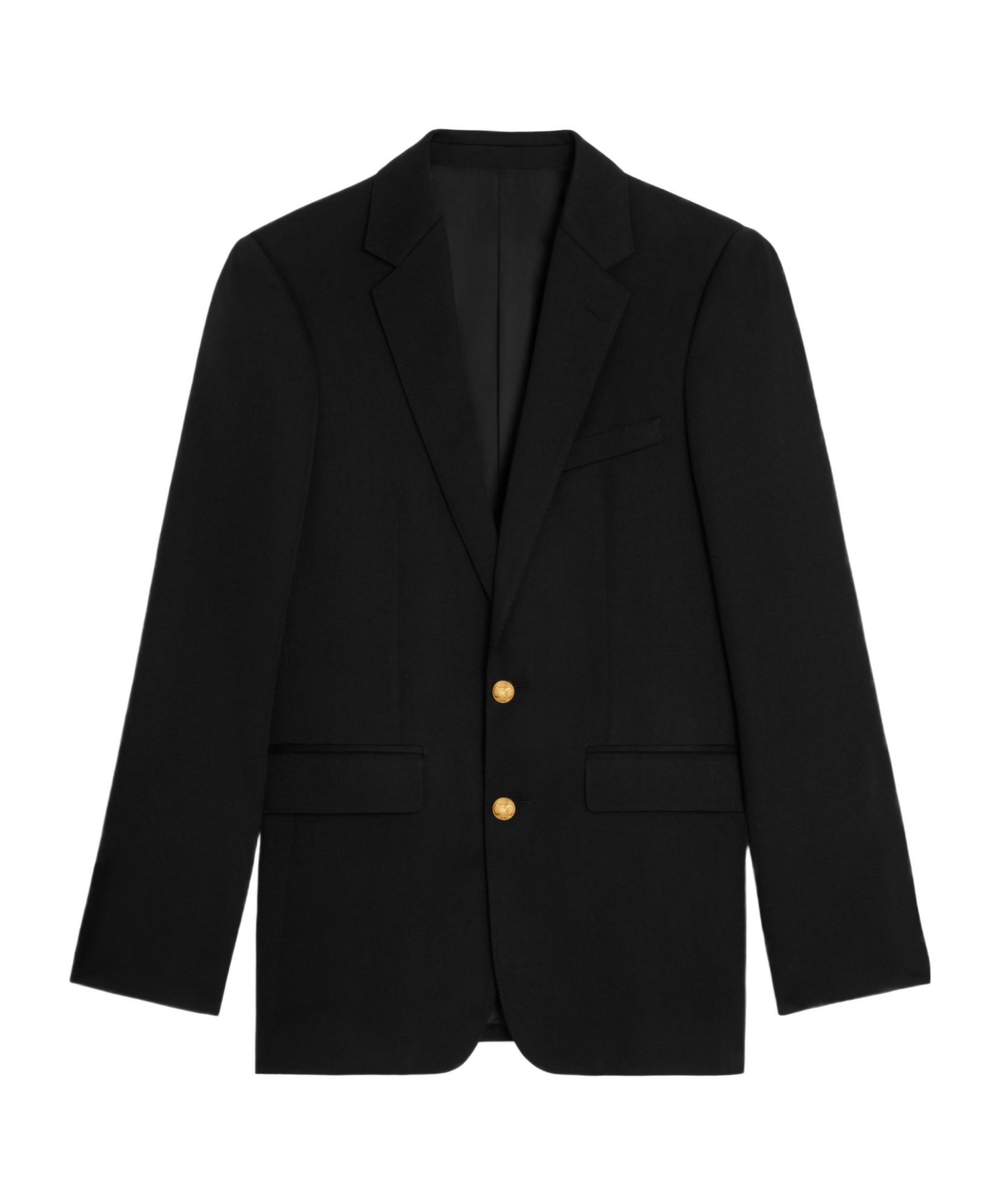 Celine Long-sleeved Wool Suit Jacket In Black