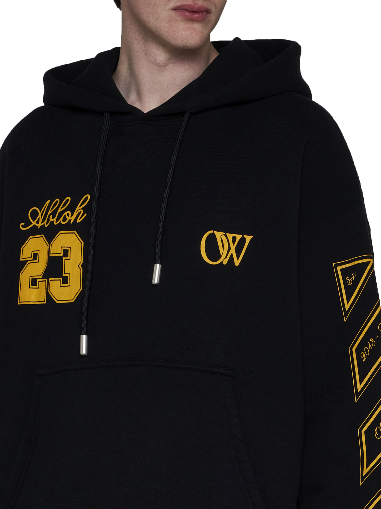 Shop Off-white Ow 23 Skate Cotton Hoodie In Black
