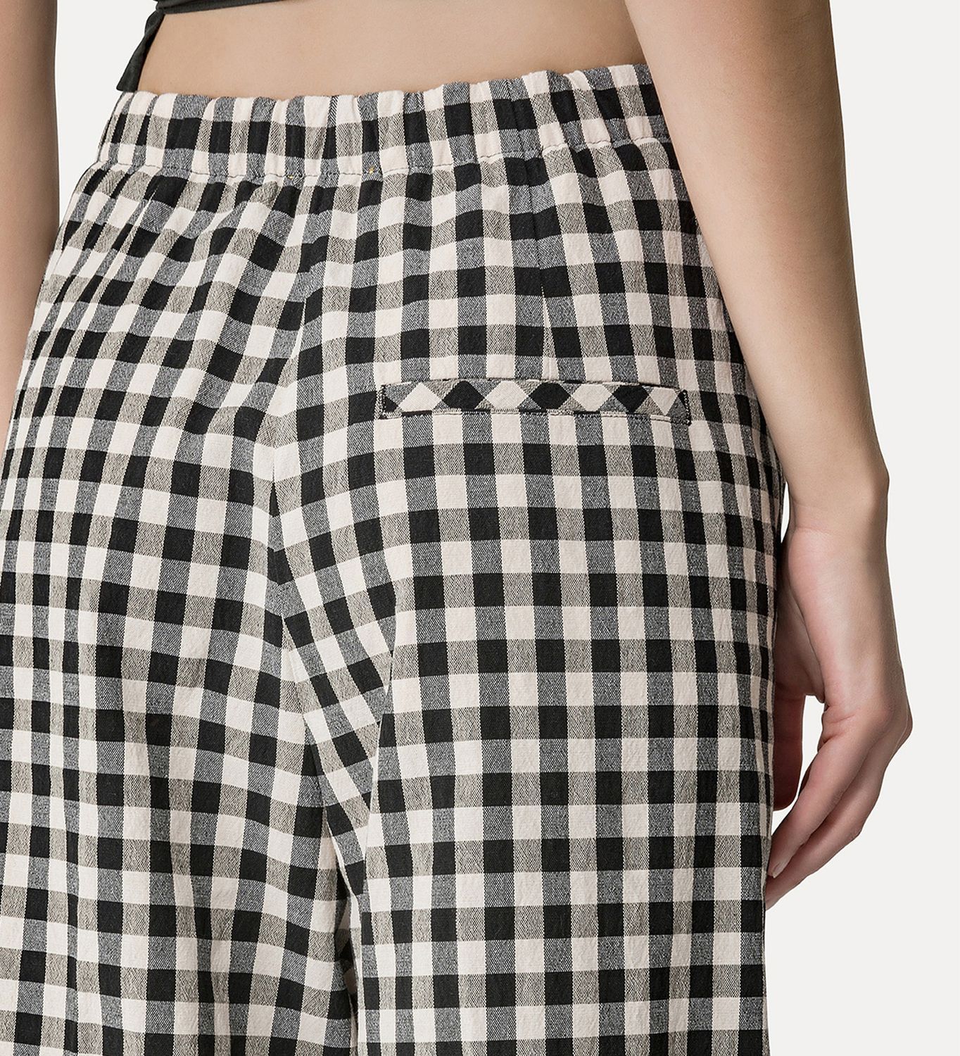 Forte Forte Palazzo Pants In Ginghamcheck Cotton