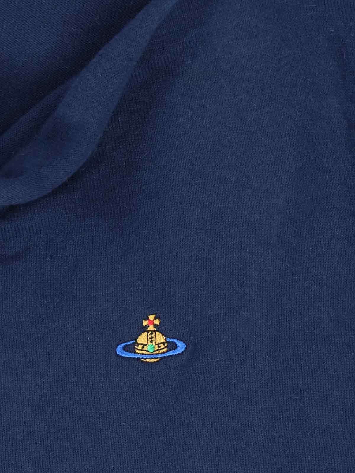 Vivienne Westwood Logo Embroidered Boat Neck Jumper In Black