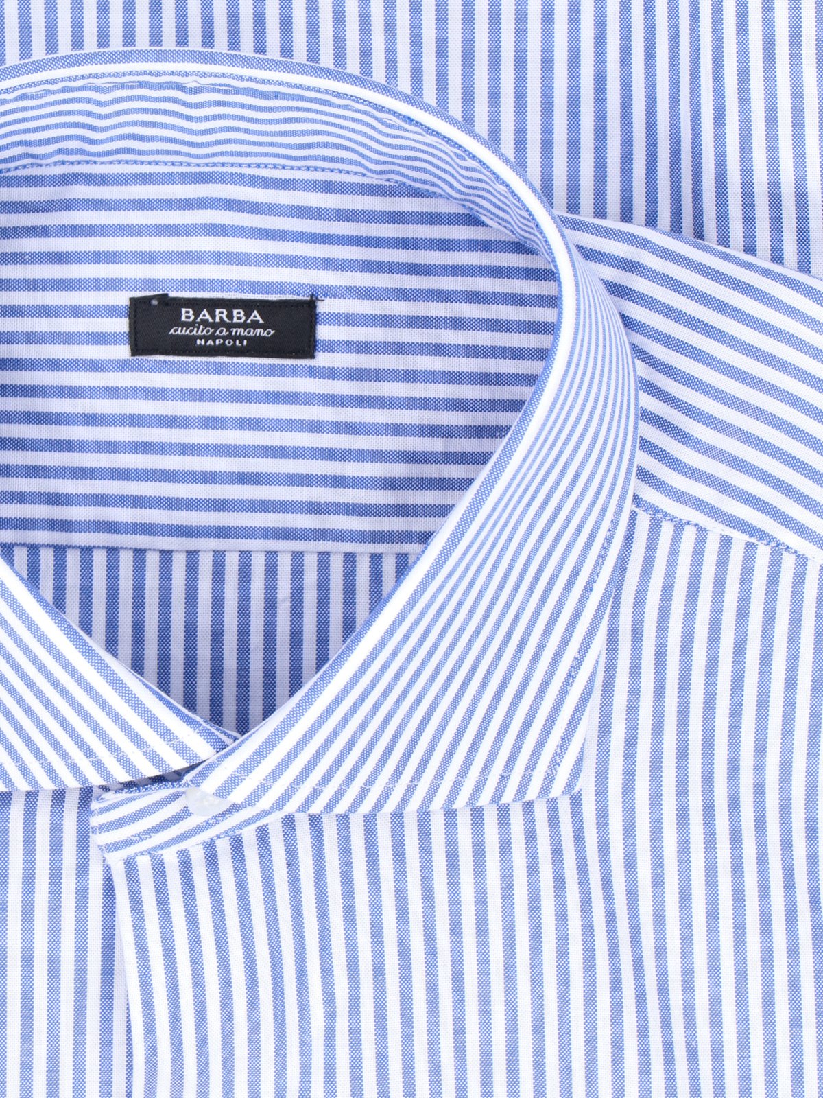 Barba Napoli Striped Pattern Shirt Collar Button-down In Blue