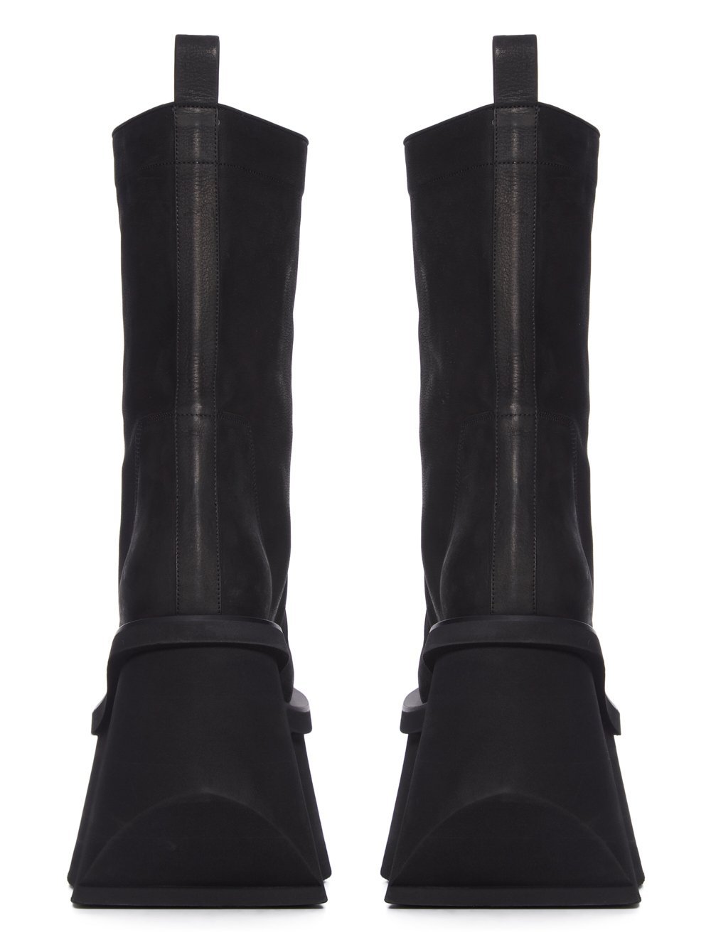 Rick Owens Porterville Sliver Platform Beatle Ankle Short Boots In Black