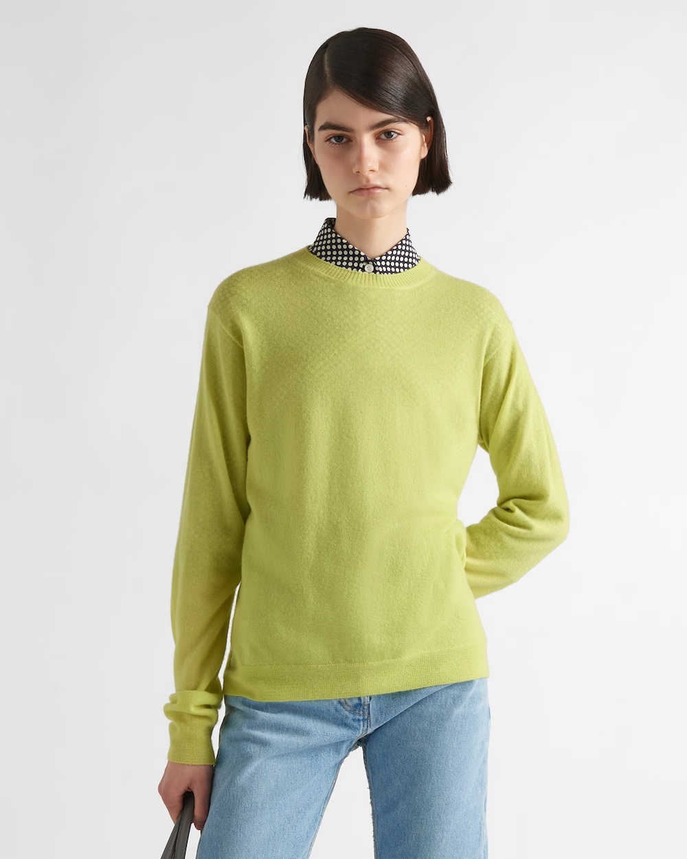 Prada Crew-neck Cashmere Jumper In Green