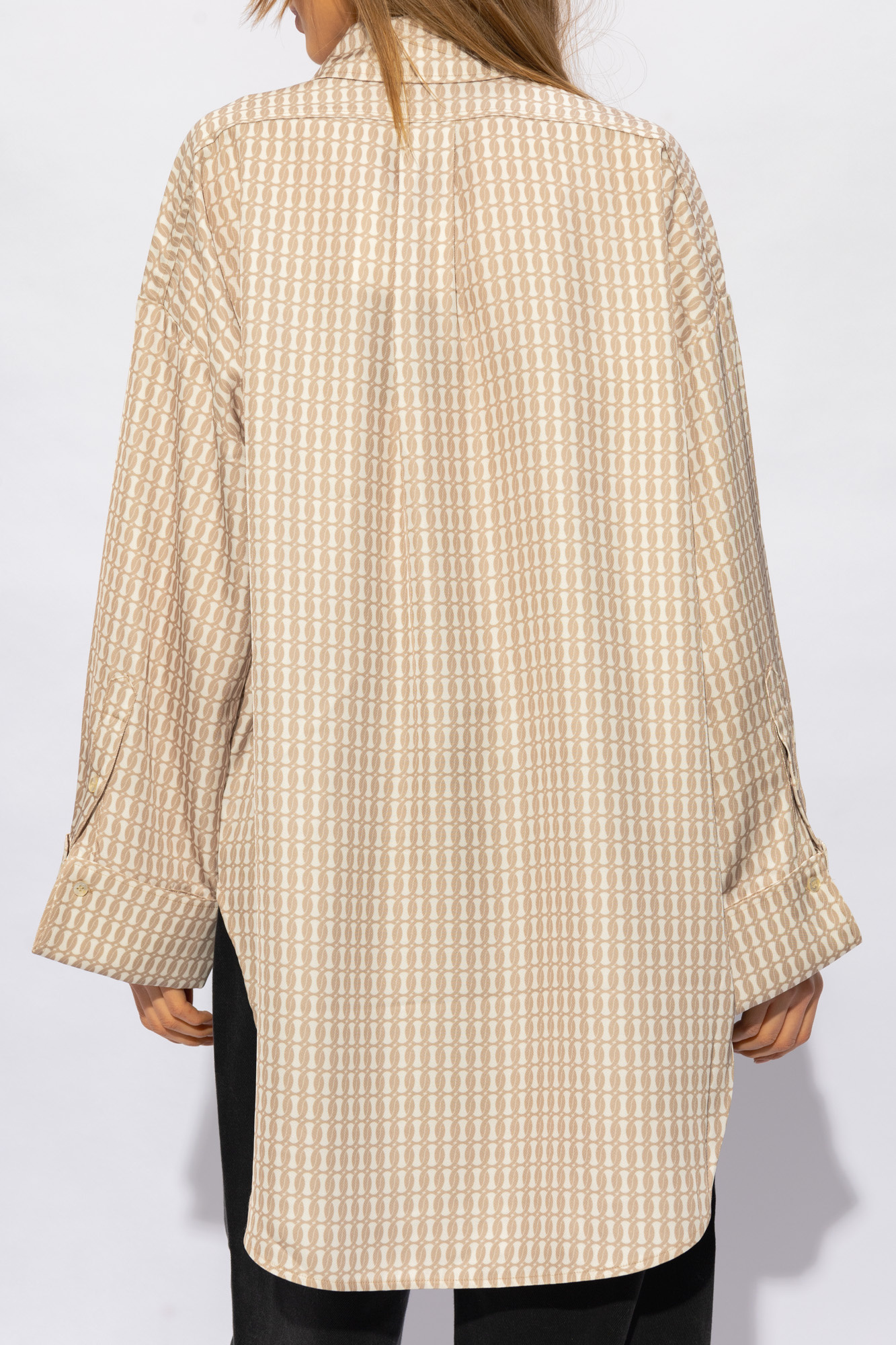 By Malene Birger Geometric-pattern Blouse In Nude