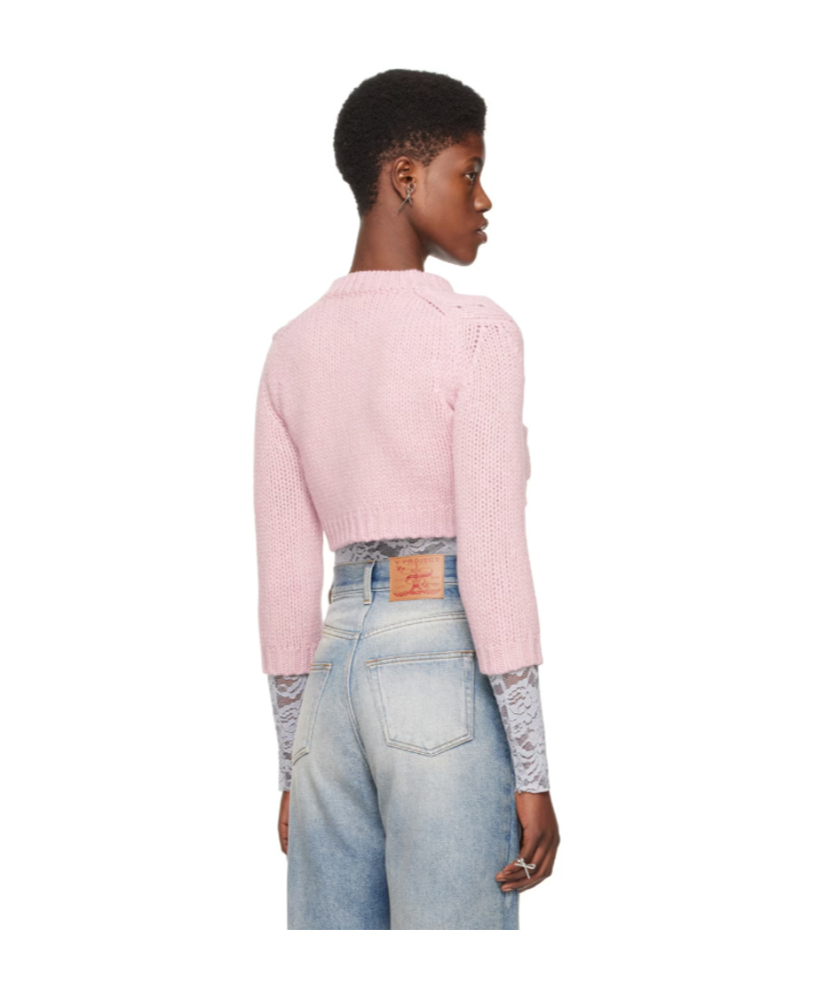 We11 Done Long-sleeved Bag Knitted Sweater In Multicolor