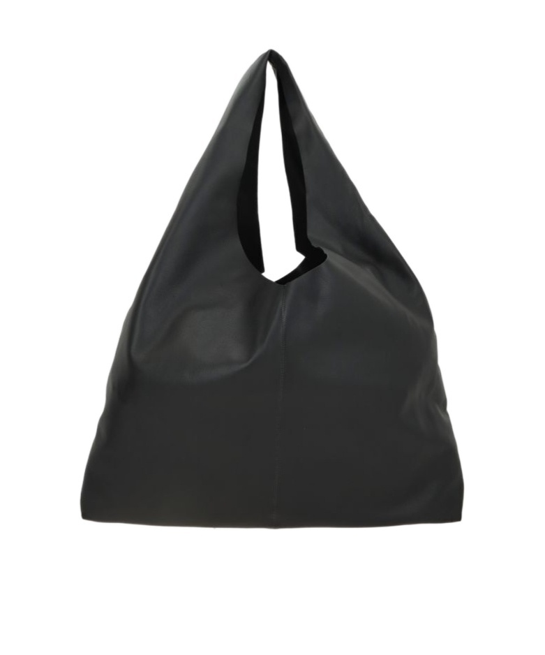 The Row Gathered Leather Shoulder Bag In Black