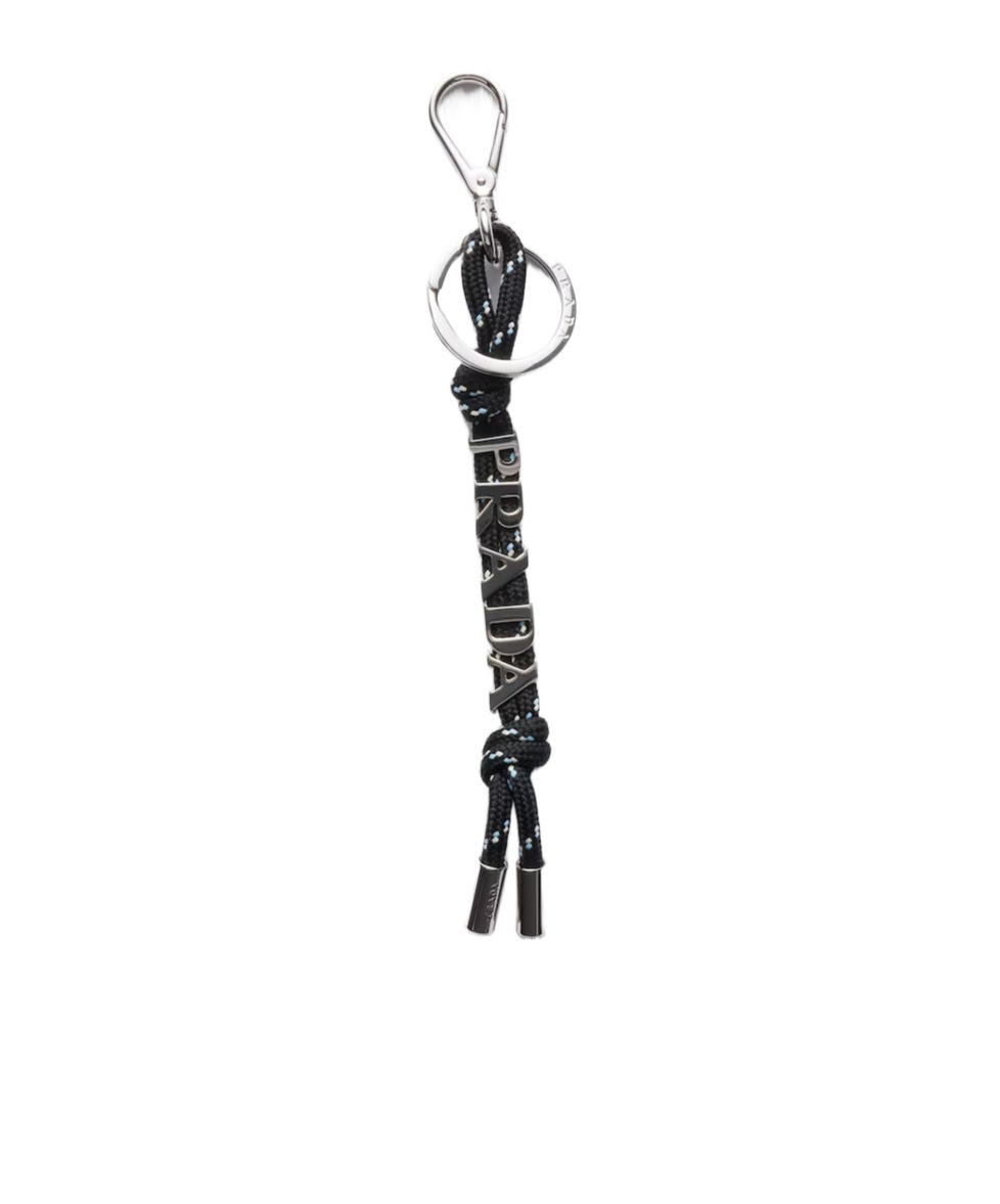 Prada Speedrock Cord Key Ring In Black