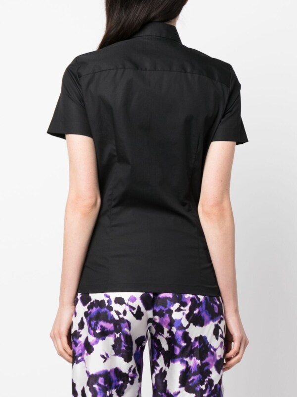 Shop Dries Van Noten Lapel Short-sleeved Shirt In Black