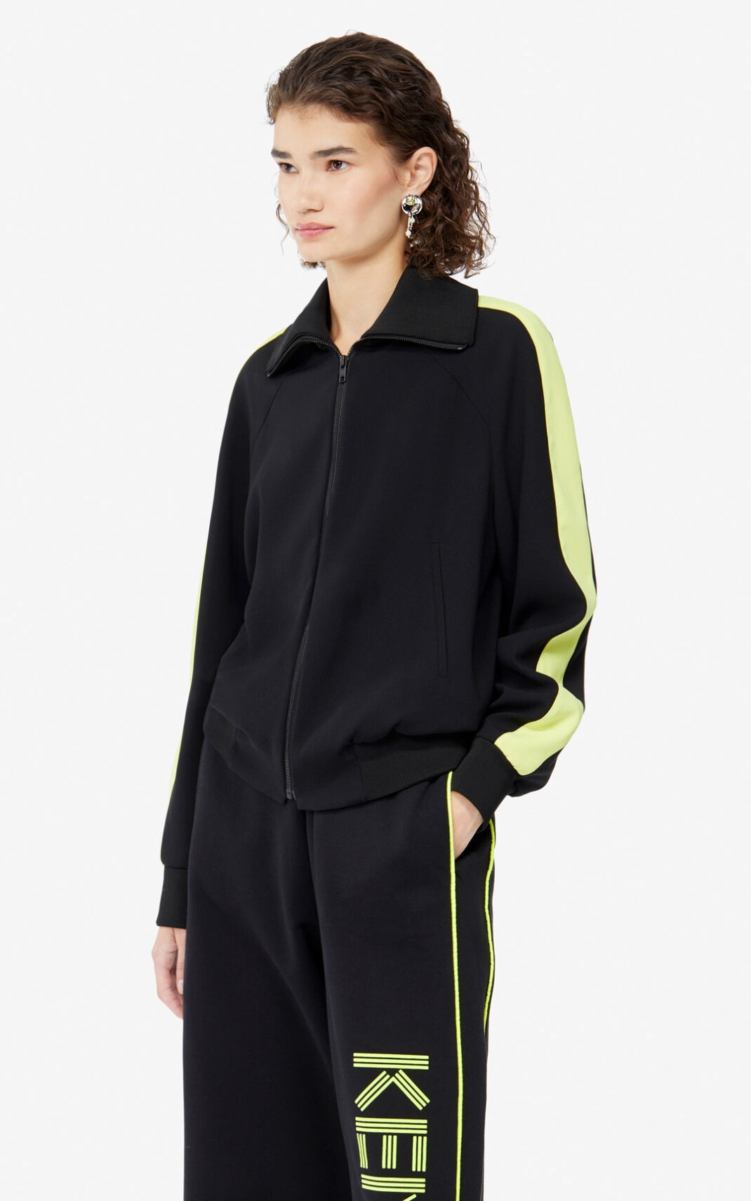 Kenzo Bamboo Tiger Teddy Jacket In Black