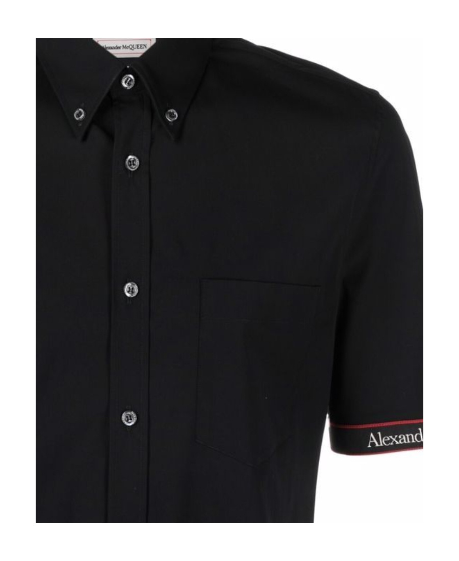 Alexander Mcqueen Logo-trimmed Shirt In Black