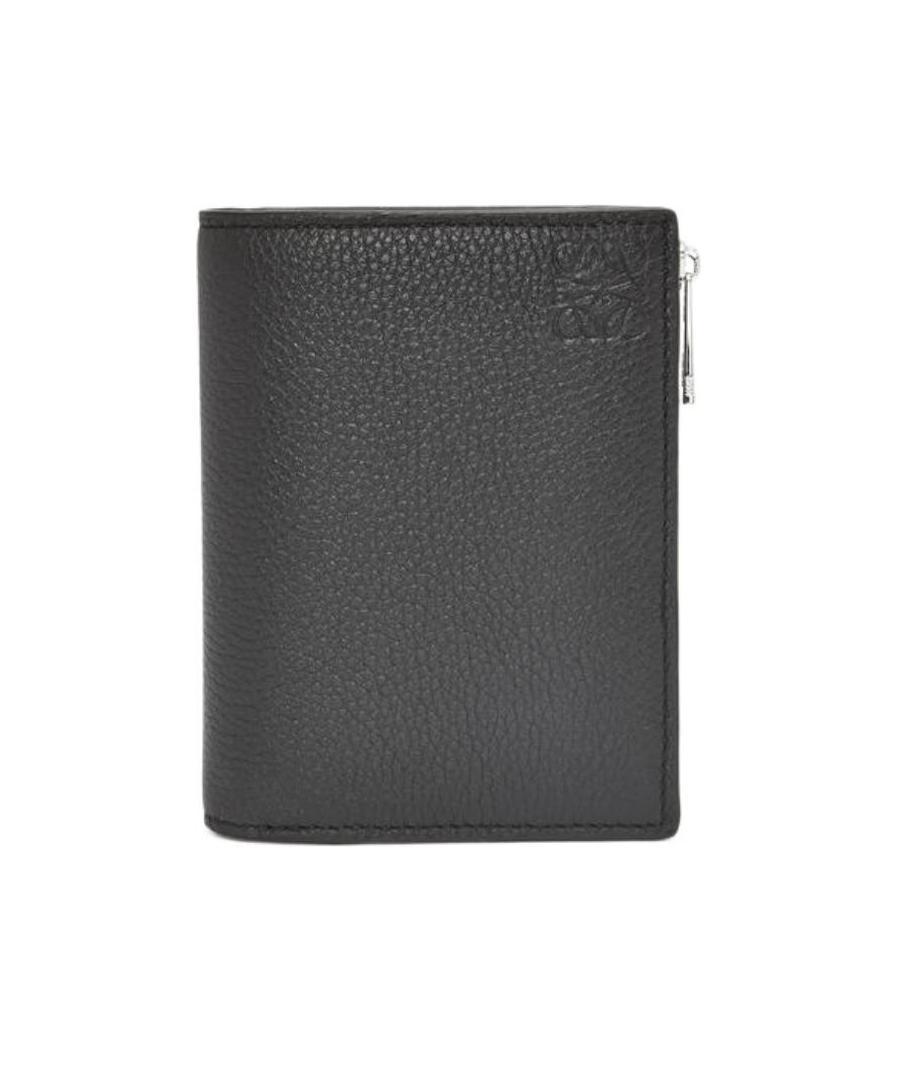 Loewe Compact Wallet In Soft Grained Calfskin In Black