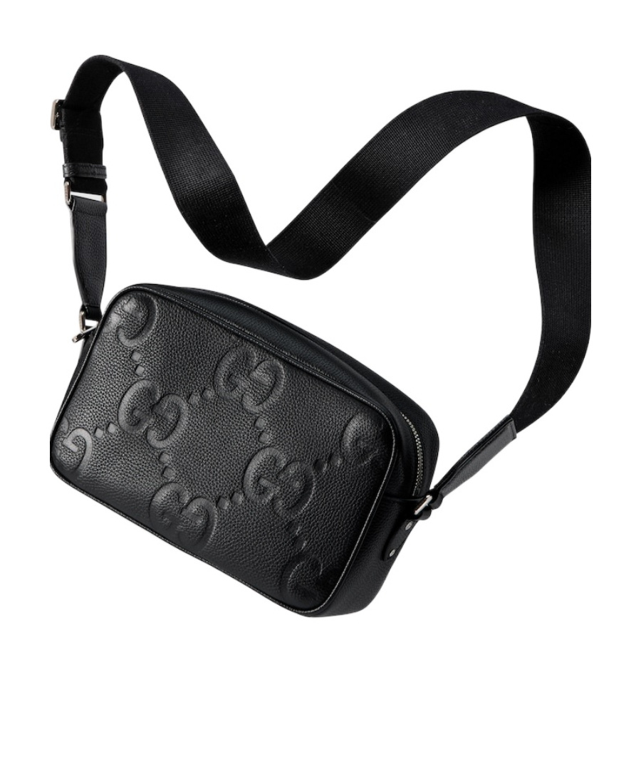 Gucci Medium Jumbo Gg Messenger Bag In Black
