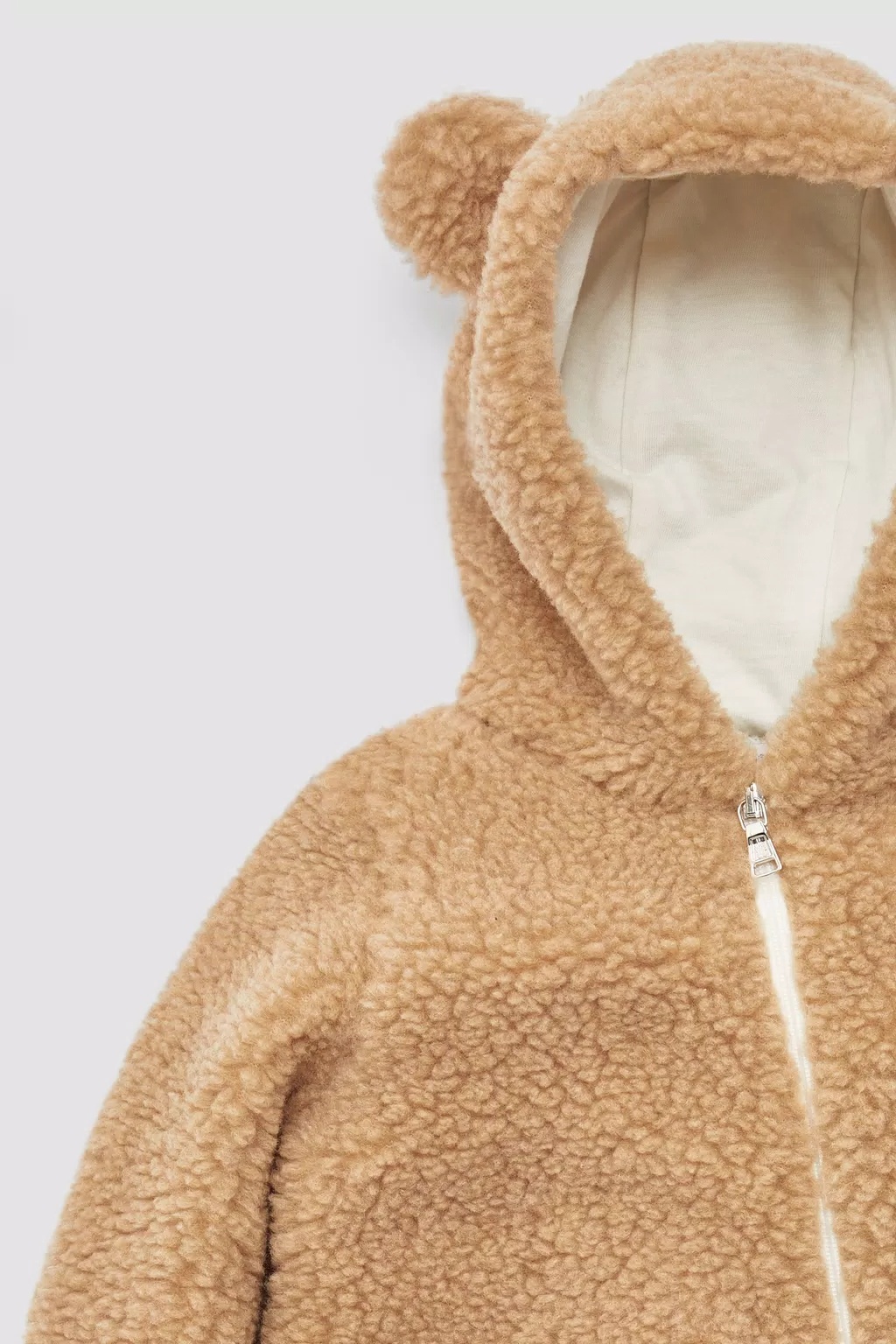 Moncler Hooded Jumpsuit In Brown