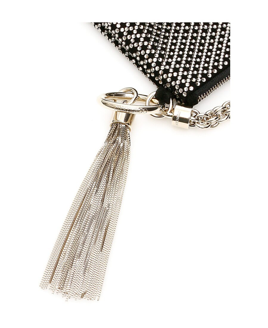 Jimmy Choo Callie Diamond Motif Crystal Hotfix Clutch In Black