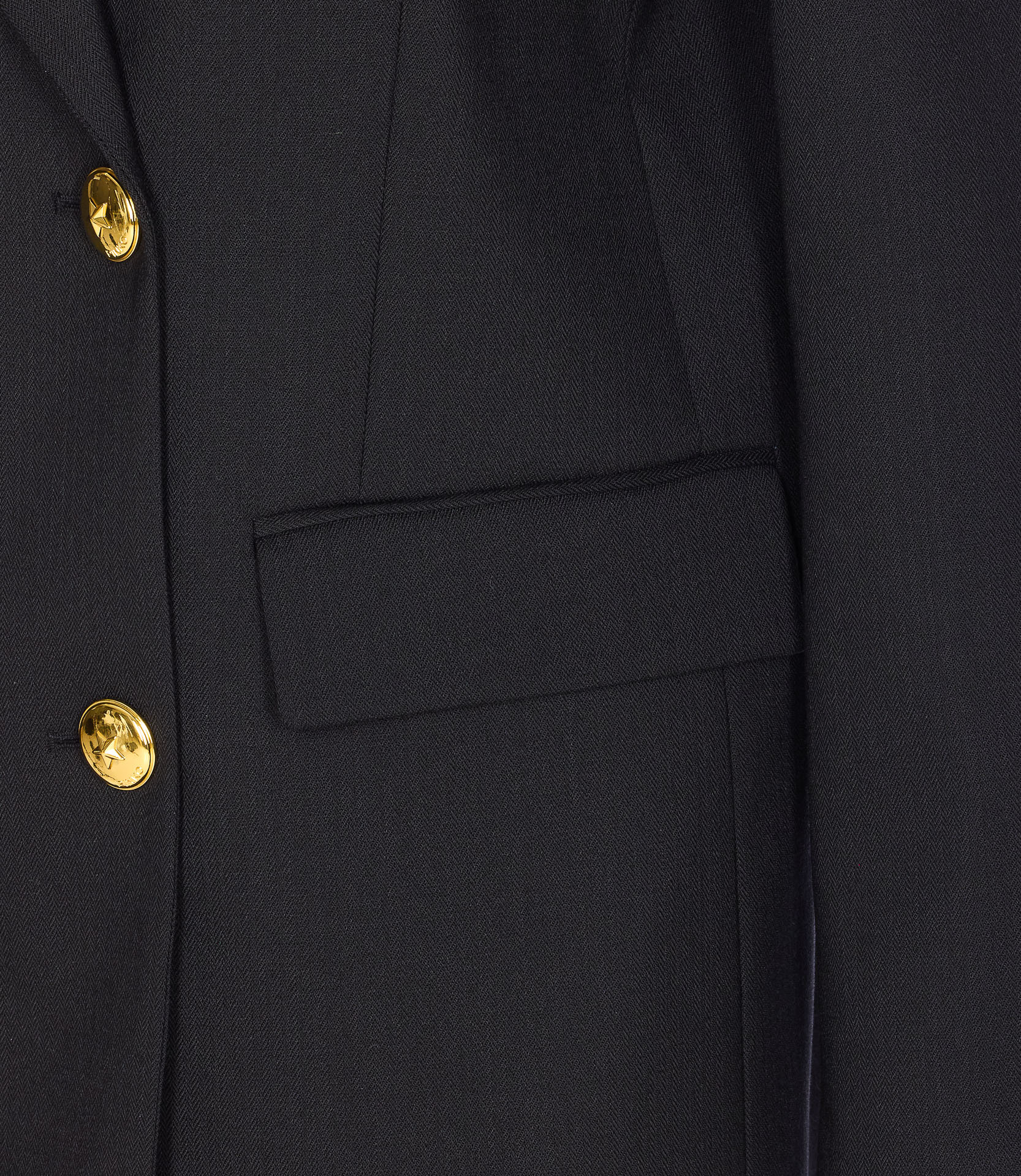 Pinko Double Breasted Jacket Gold Tone Buttons In Black