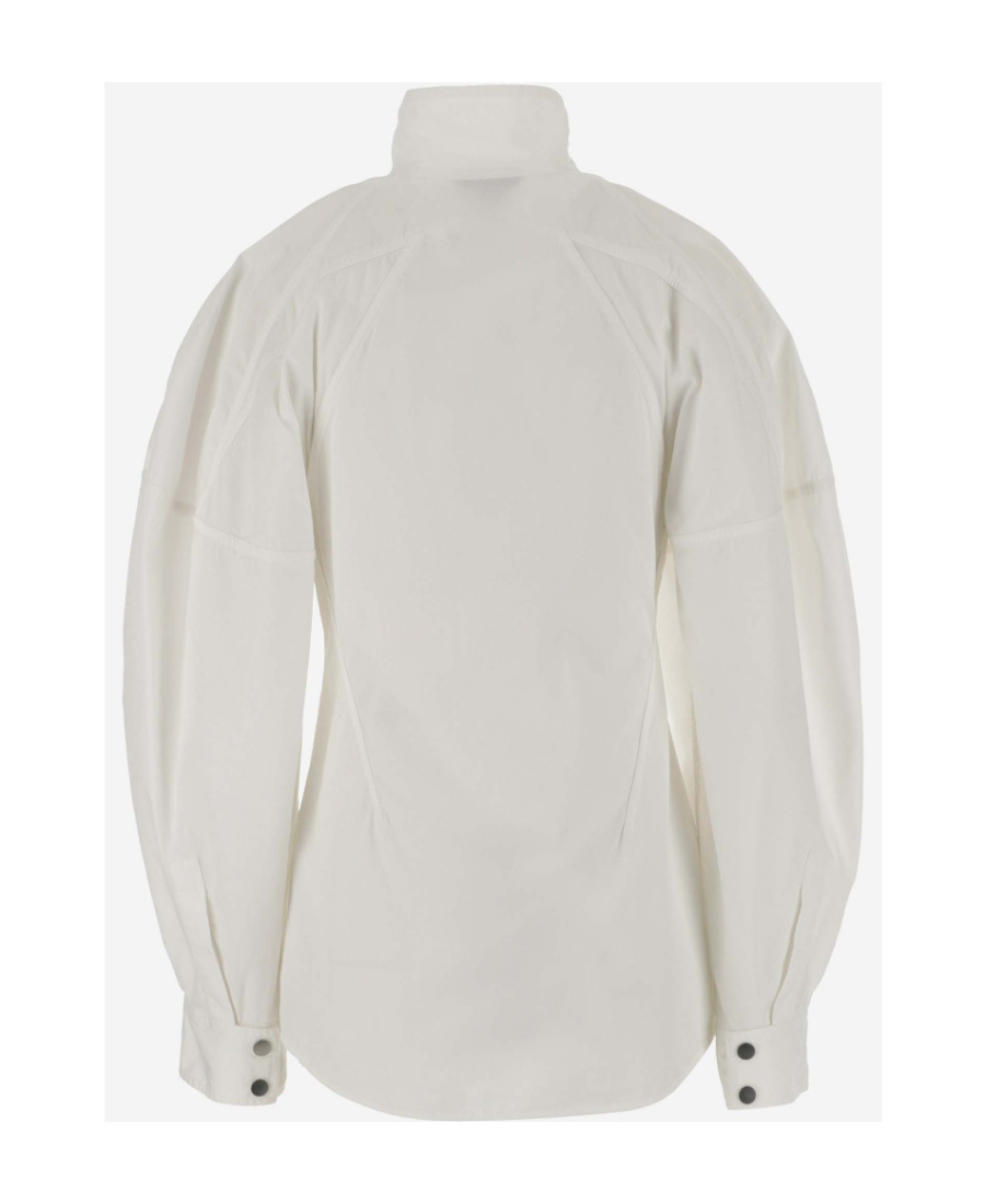 Bottega Veneta Puff-sleeve Button-up Shirt In White