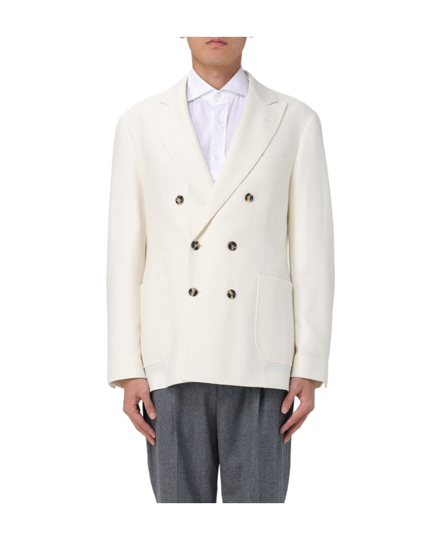 Brunello Cucinelli Peak-lapel Double-breasted Blazer In White
