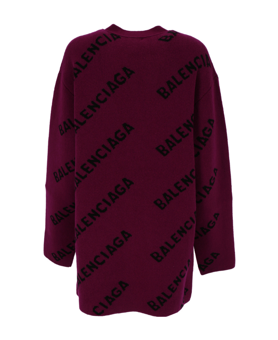 BALENCIAGA BALENCIAGA ALL-OVER LOGO INTARSIA CARDIGAN