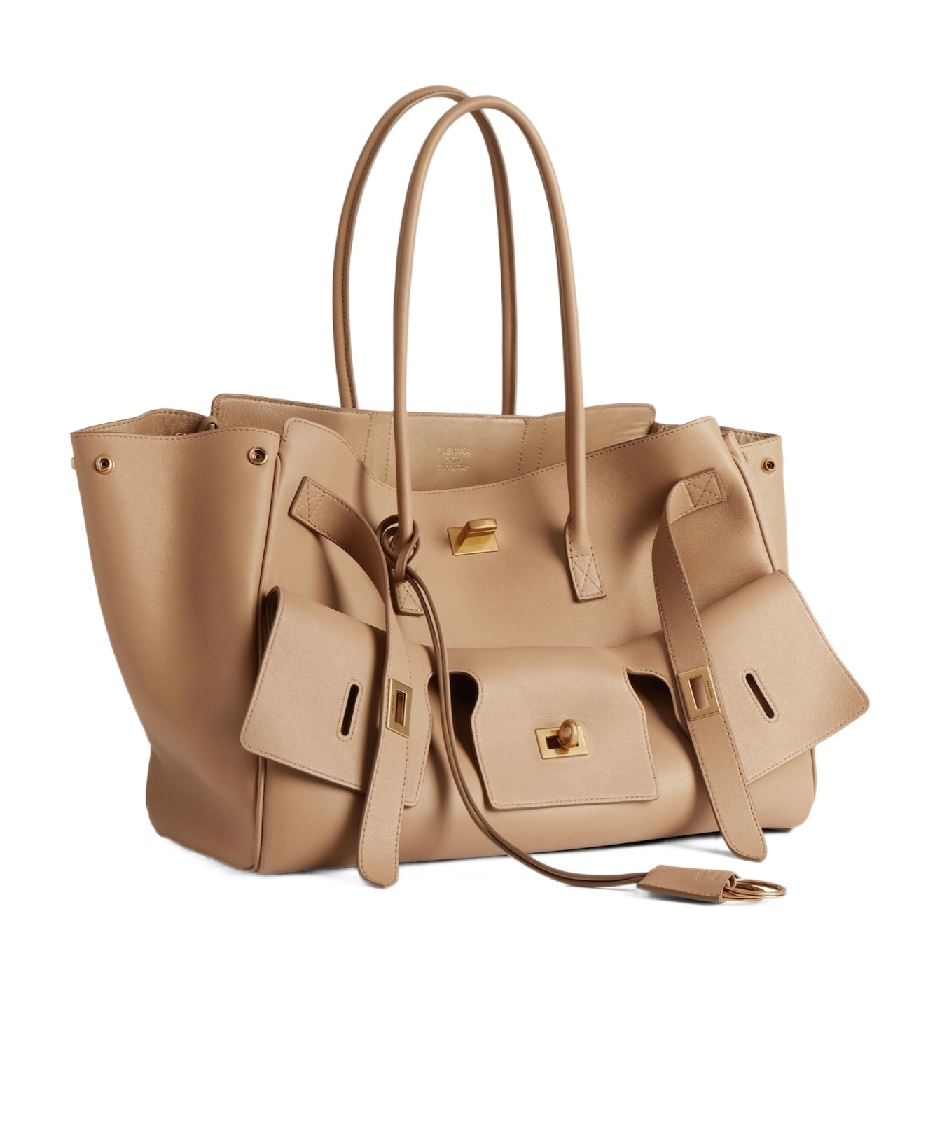 Balenciaga Leather Bel Air Carry All Tote Bag In Green