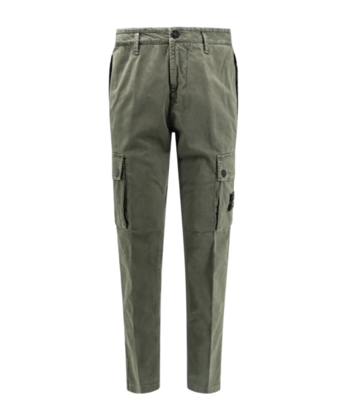 Stone Island Cargo Trouser With Iconic Logo Patch In Black