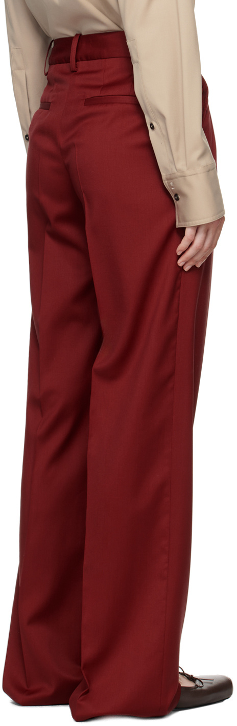 Loulou Studio Casual Pants With Belt Loops In Red