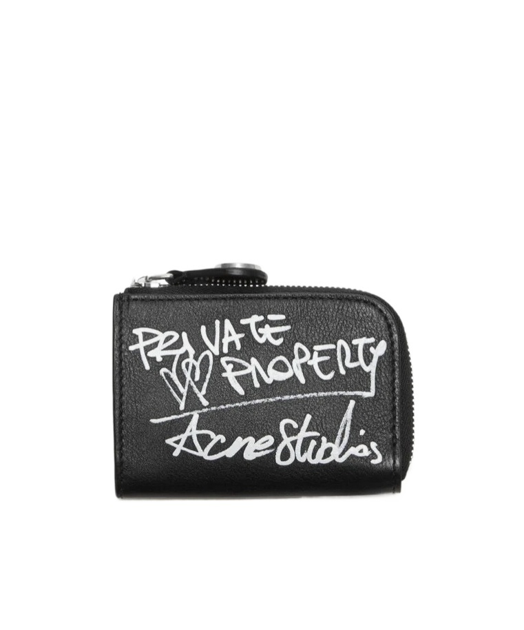 Acne Studios Compact Zip Wallet In Black
