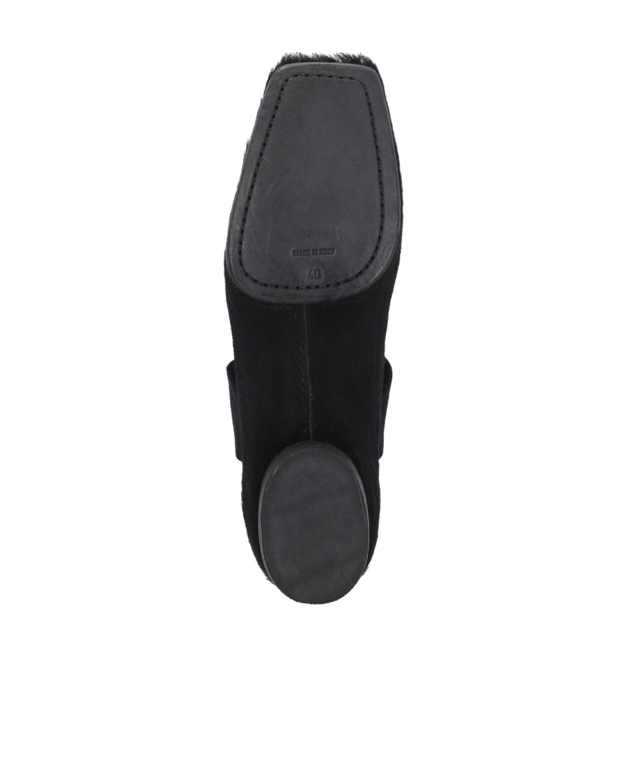 Uma Wang 23mm Square-toe Leather Ballerina Shoes In Black