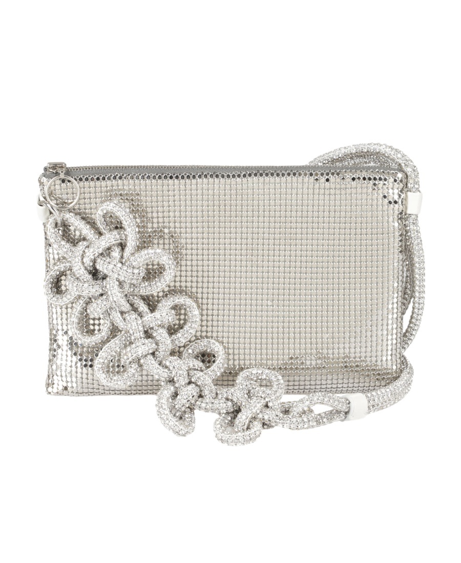 Kara Silver Knot Crossbody Bag In White