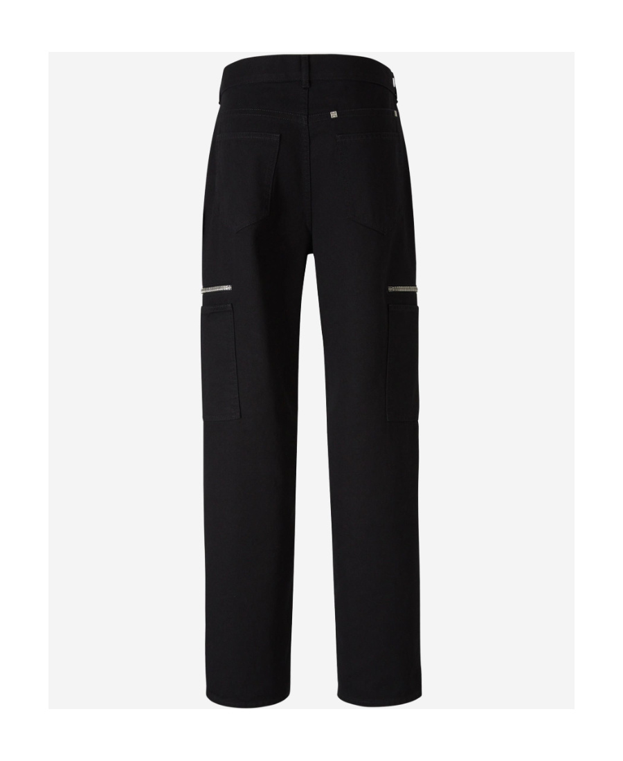 Givenchy Loose Fit Cargo Pants In Denim In Black