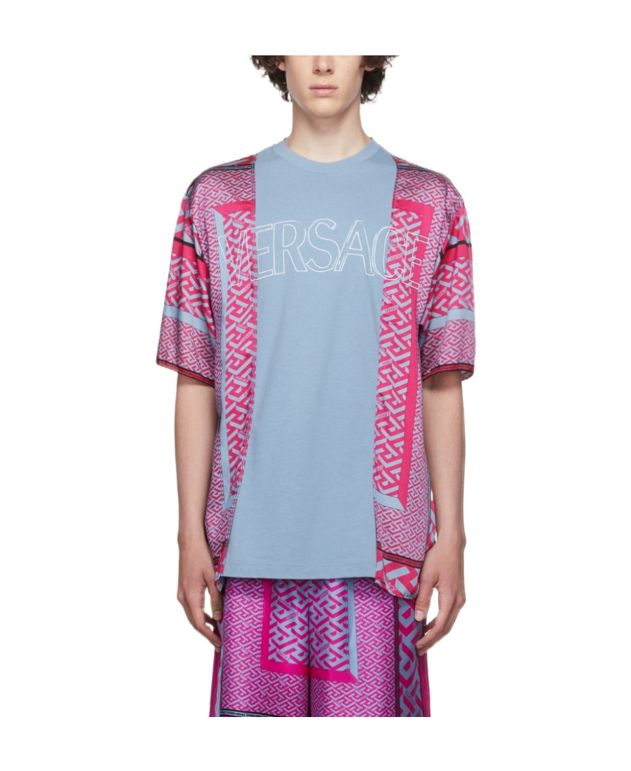 Versace Blue Polyester T-shirt In Blue