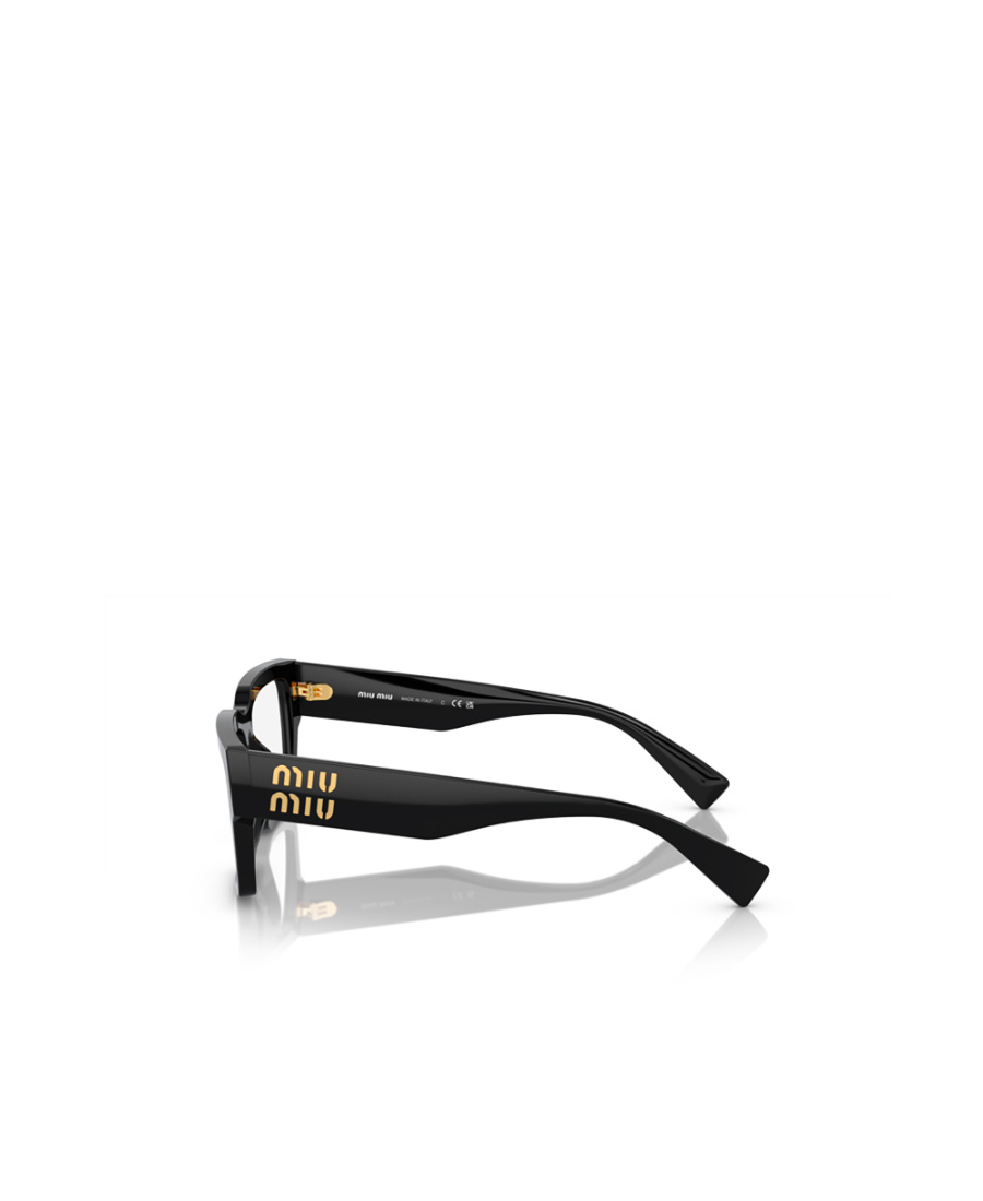 Miu Miu Mens Black Mu 02xv Rectangle-frame Acetate Eyeglasses In Black
