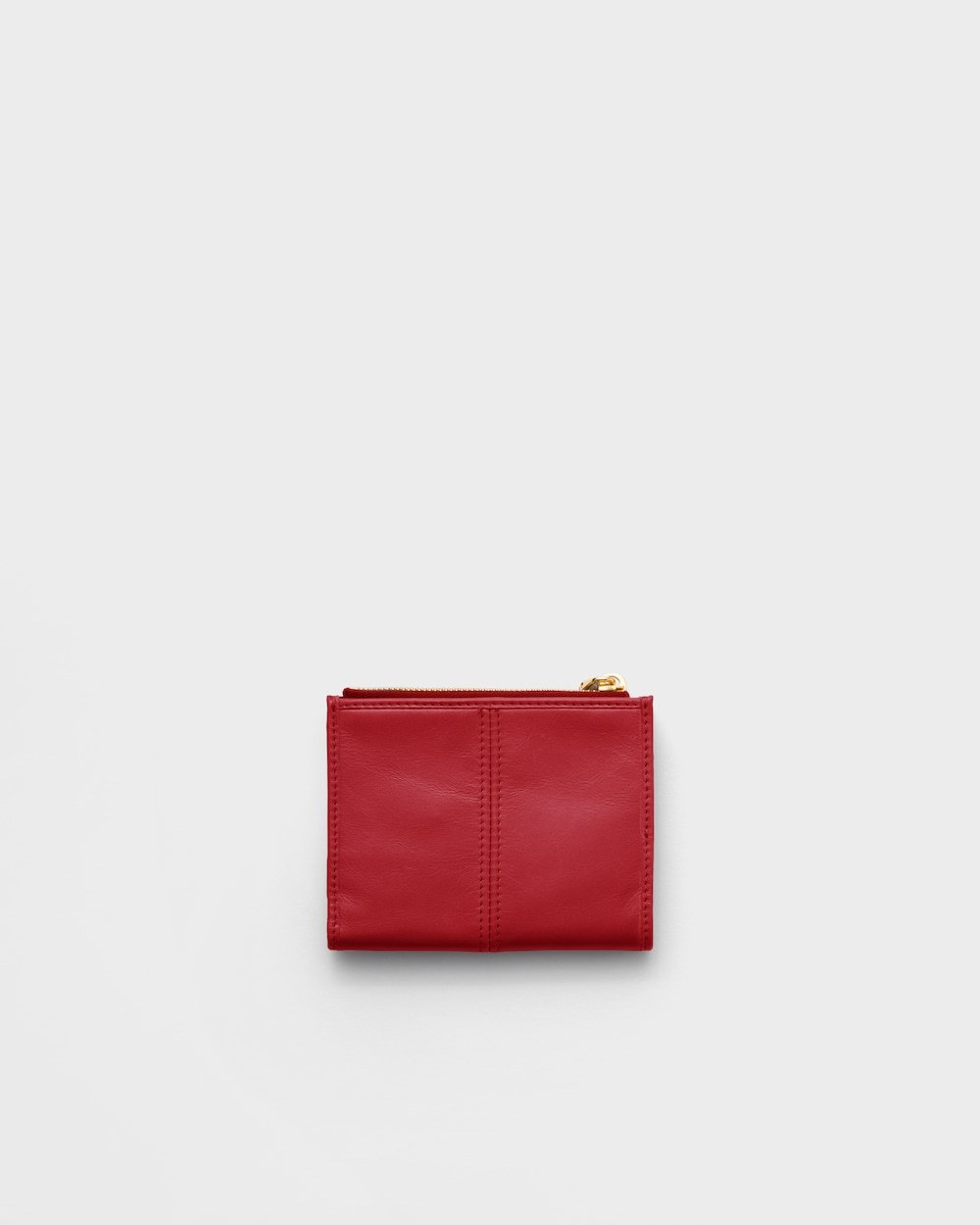 Prada Small Leather Wallet In Red