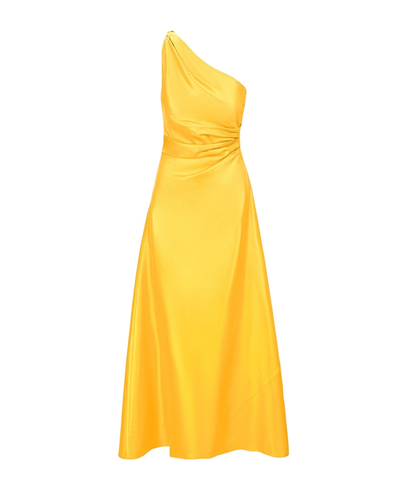 Staud One-shoulder Midi Dress In Yellow