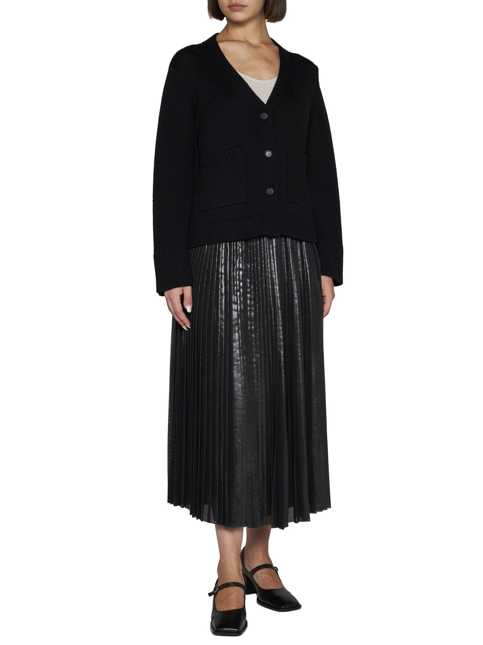 Fabiana Filippi Elasticated Waistband Pleated Midi Skirt In Black