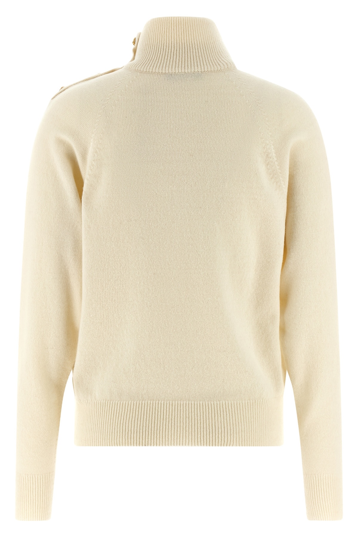 Balmain Cashmere Wool Sweater Sweaters And Cardigans White In Nude